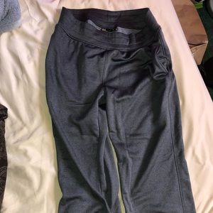 Under Armour grey sweatpants.